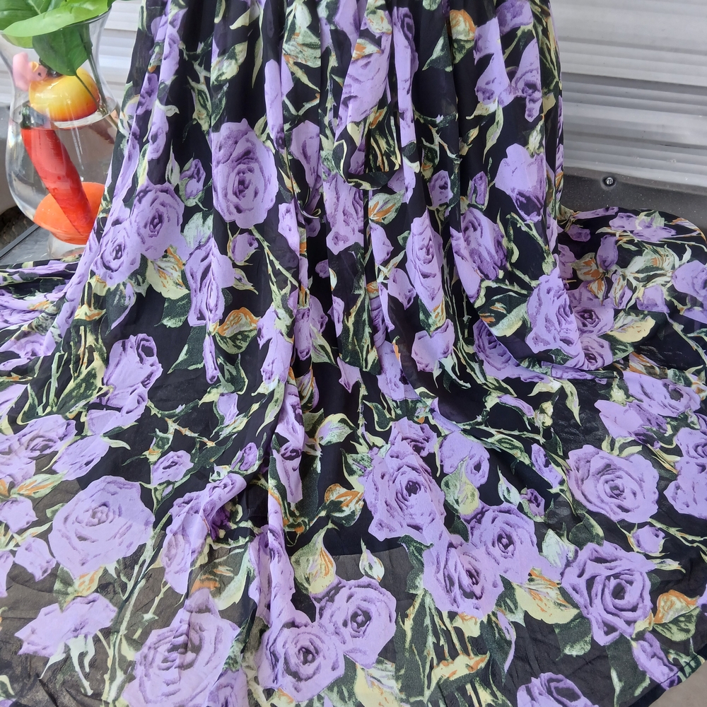 Black and Purple Floral Dress - Picture 6 of 11